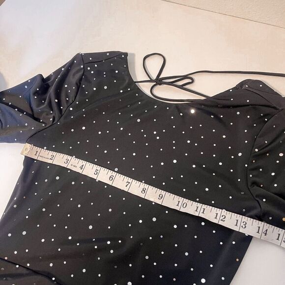 Lucy in the Sky Josie Open Back Black Silver Foil Mini Dress M - Picture 6 of 6